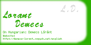 lorant demecs business card